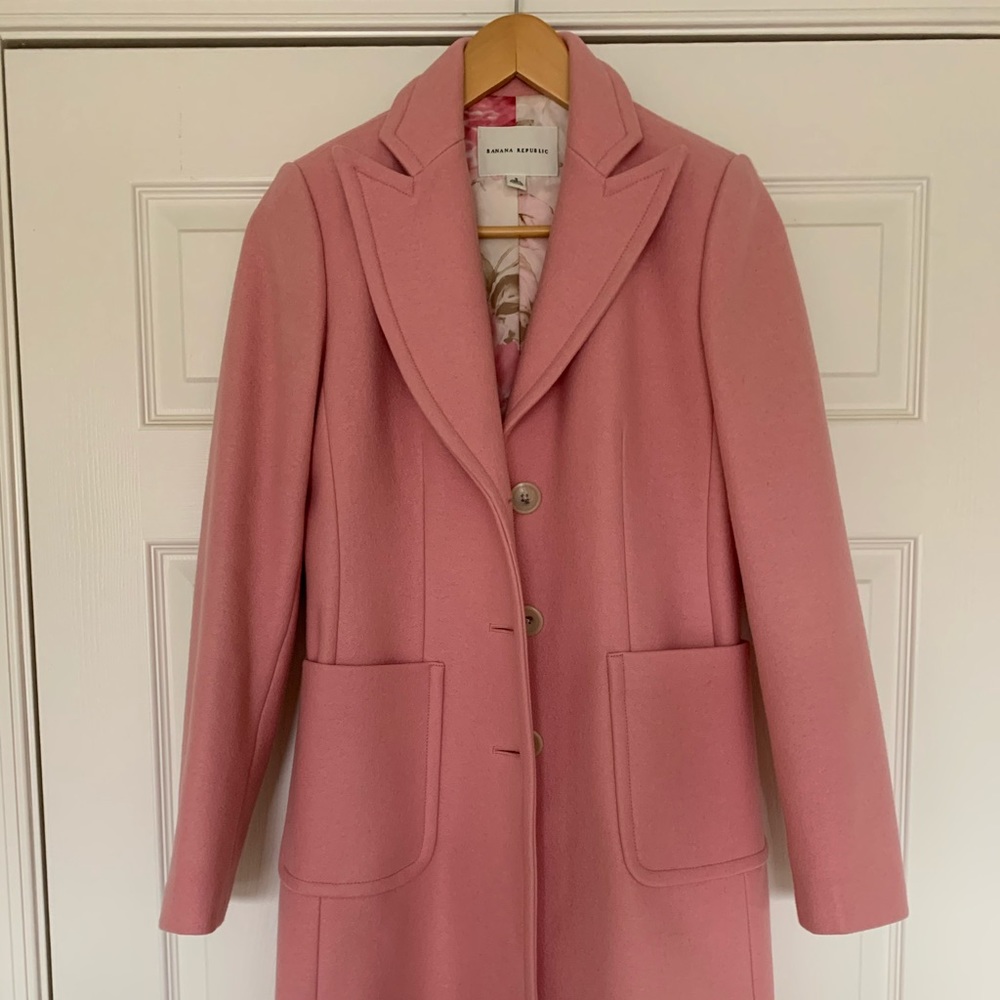 Pink Banana Republic wool coat